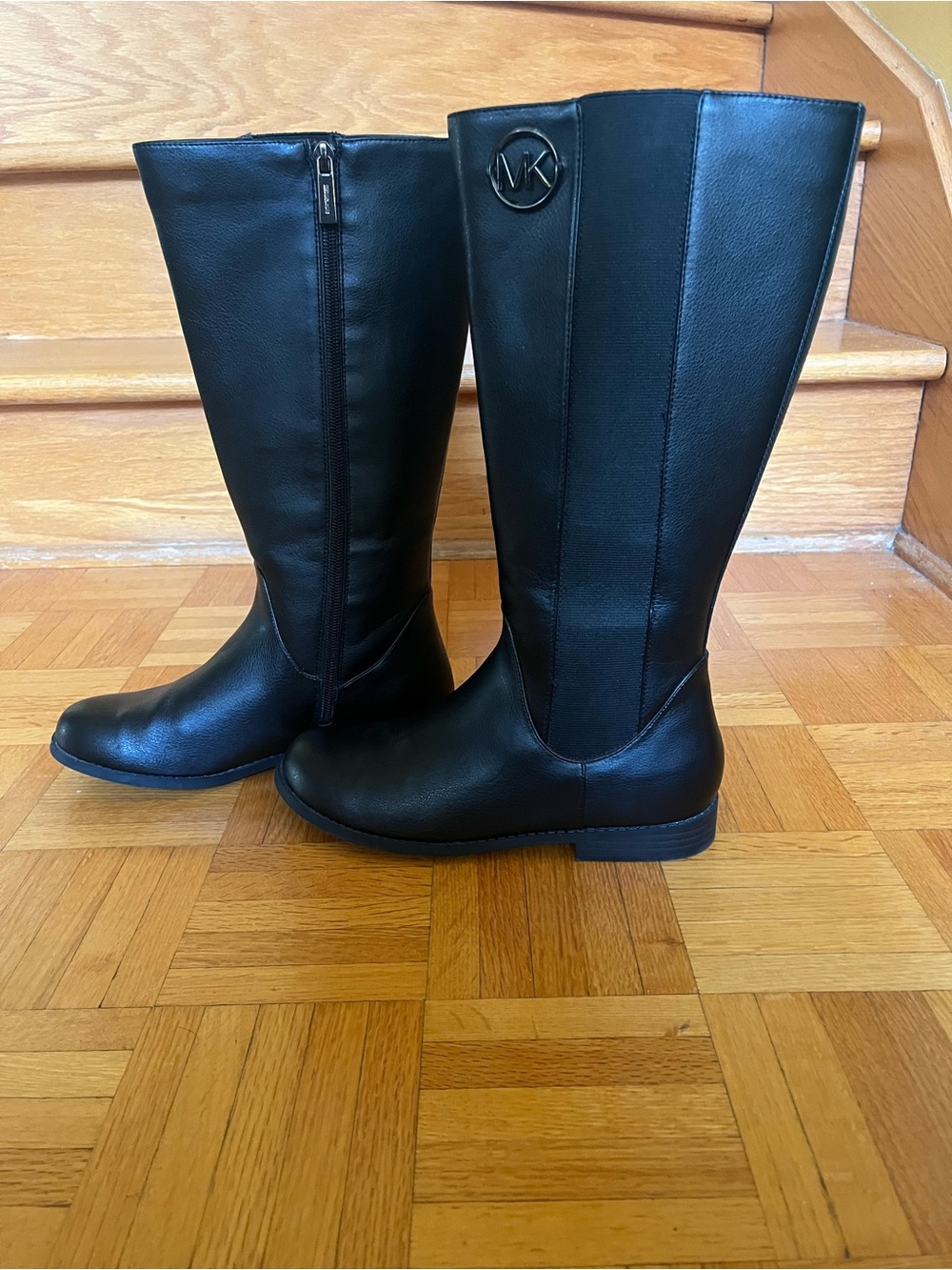 Michael Kors Black Knee-High Leather Boots
